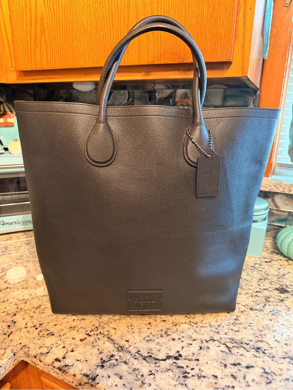 Vintage Coach Black Leather Mercer Tote Bag Men’s Unisex